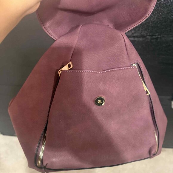 Anti Theft Suede Women's Backpack - Picture 2 of 4